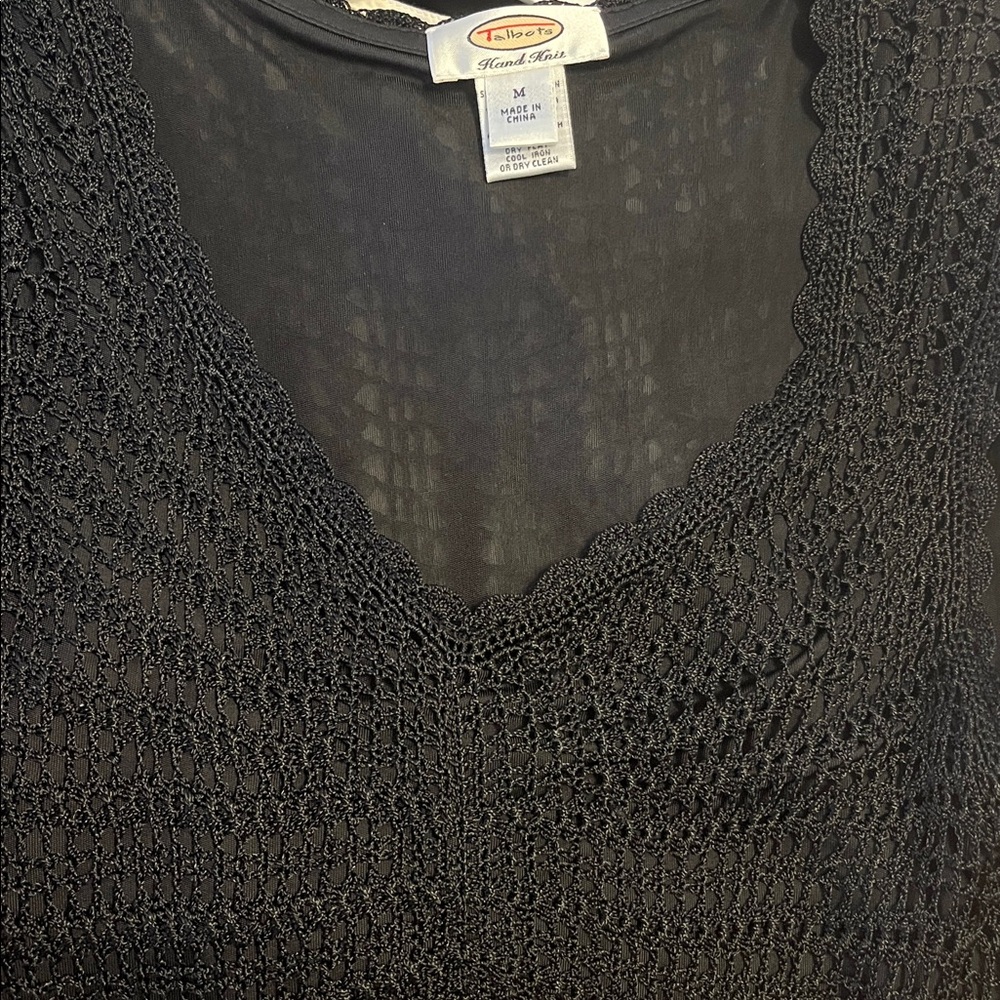 Talbots Black Knit Lined Sleeveless Sweater